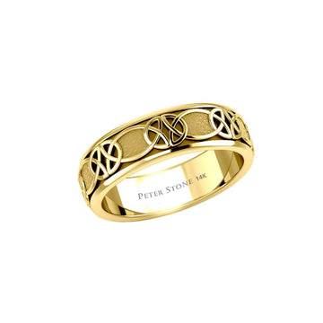 Celtic Knotwork 14K Yellow Gold Spinner Ring GTR1685 - Jewelry